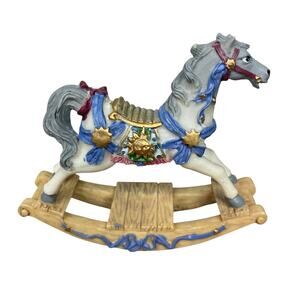 Westland Vintage Resin Carousel Rocking Horse Figurine With Sun Saddle 4.5"
